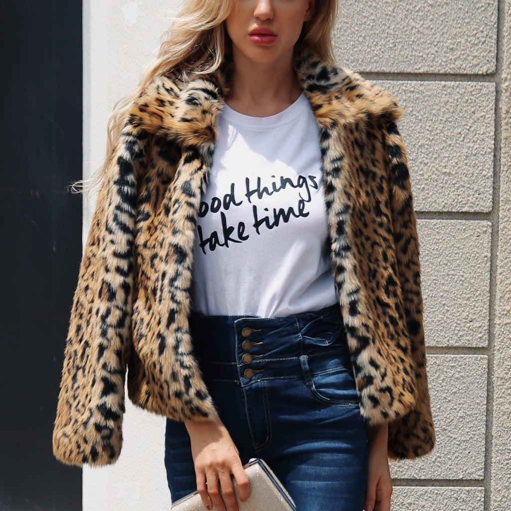 Παλτο - Γυναικείο Leopard Βελούδινο Μακρυμάνικο Παλτό - Γυναικεία μόδα σε εξαιρετικές τιμές! - Minx.gr🥇